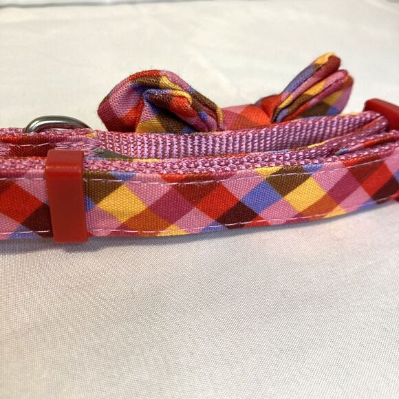 Top Paw Lovable Plaid Bowtie Collar Size Medium Multicolored Valentine Theme - Picture 10 of 10